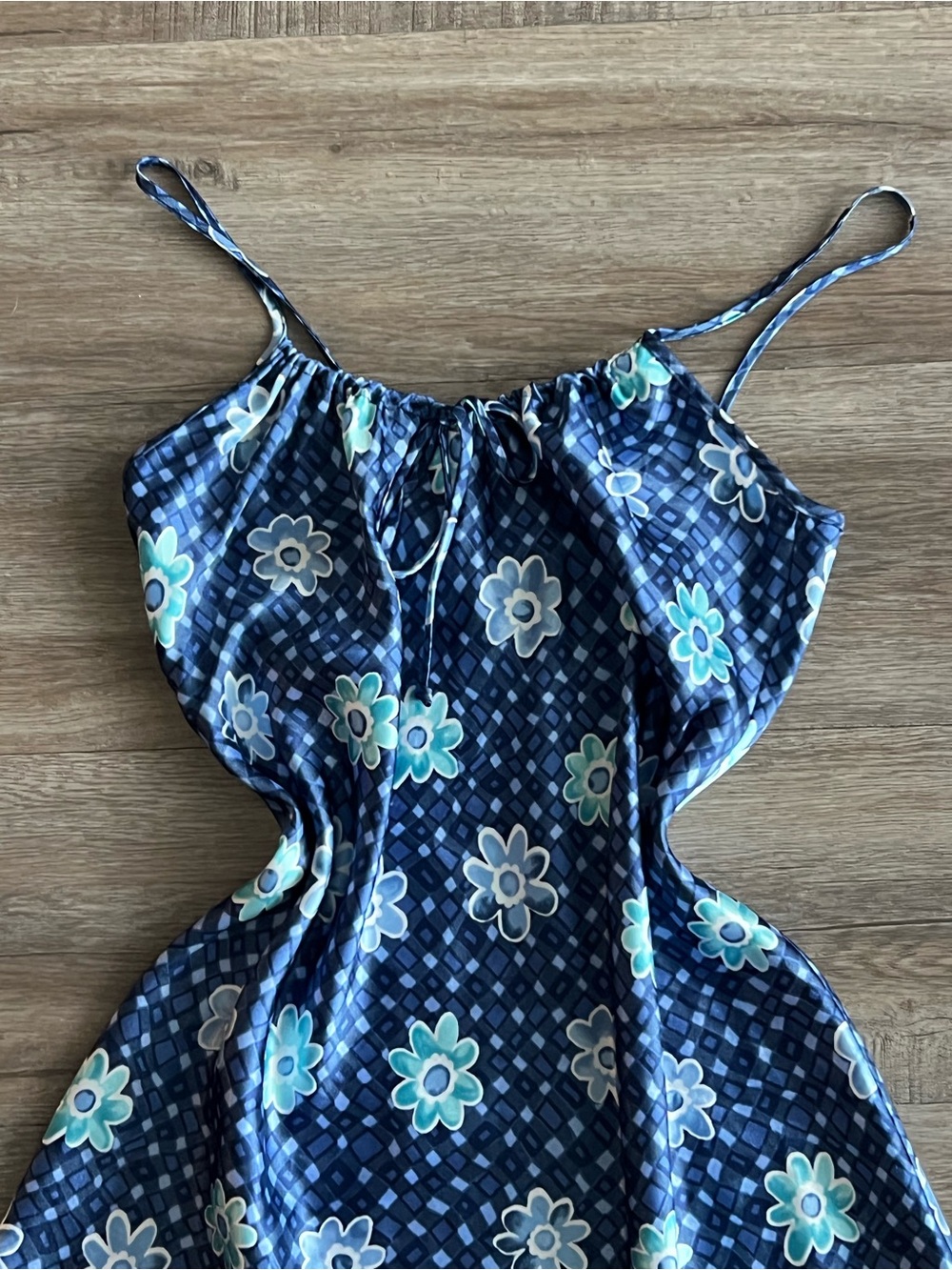 Vintage Y2K Floral Satin Chemise Slip Dress - Picture 3 of 4